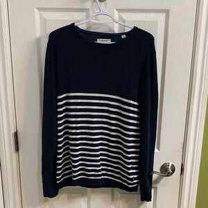 Jack & Jones August Knit Crew Neck Navy White Striped Women’s Size Medium Fall